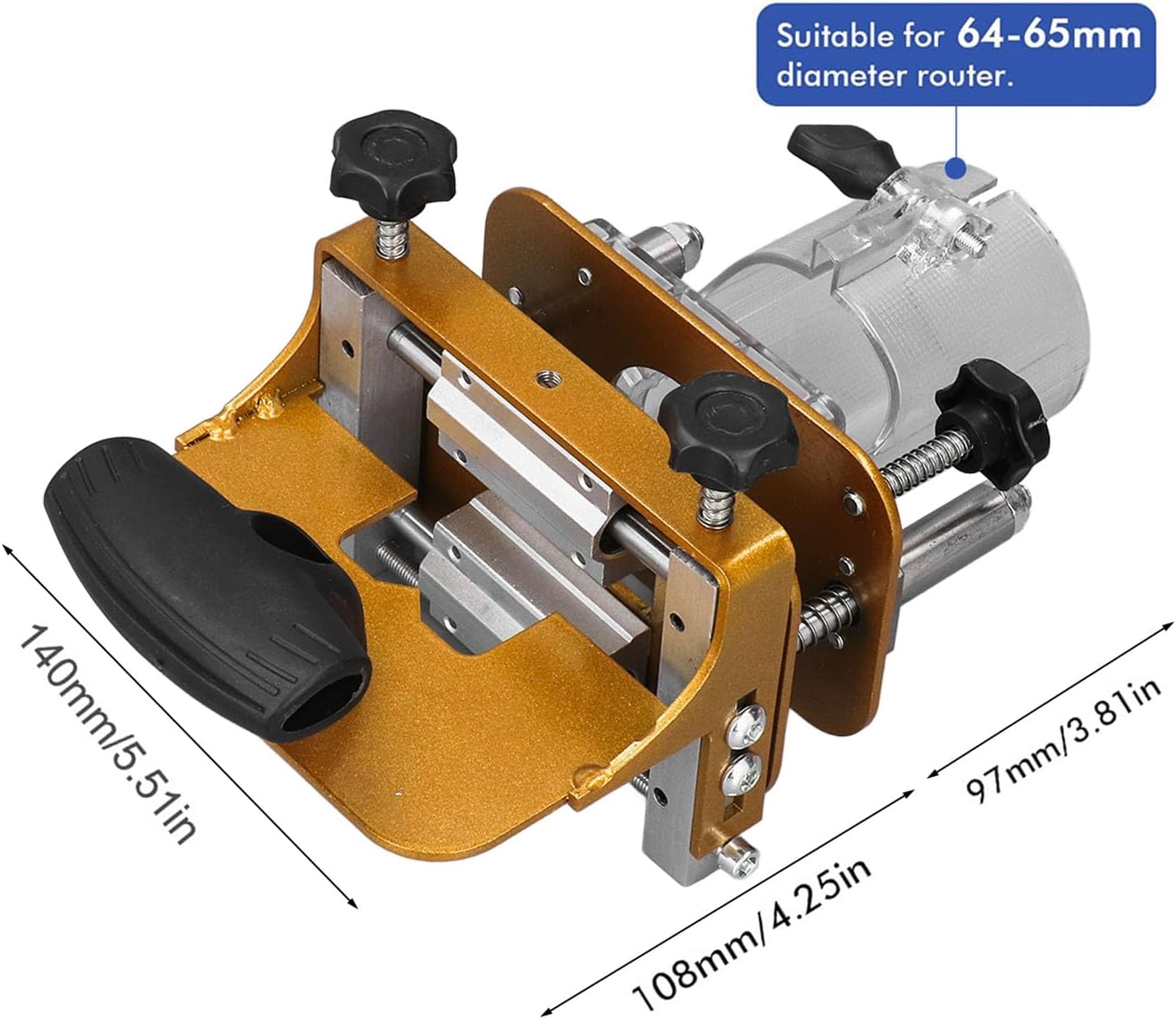 2 in 1 Mortising Jig Stainless Steel Woodworking Slotting Tool Adjustable Width Depth Height for Router Trimming