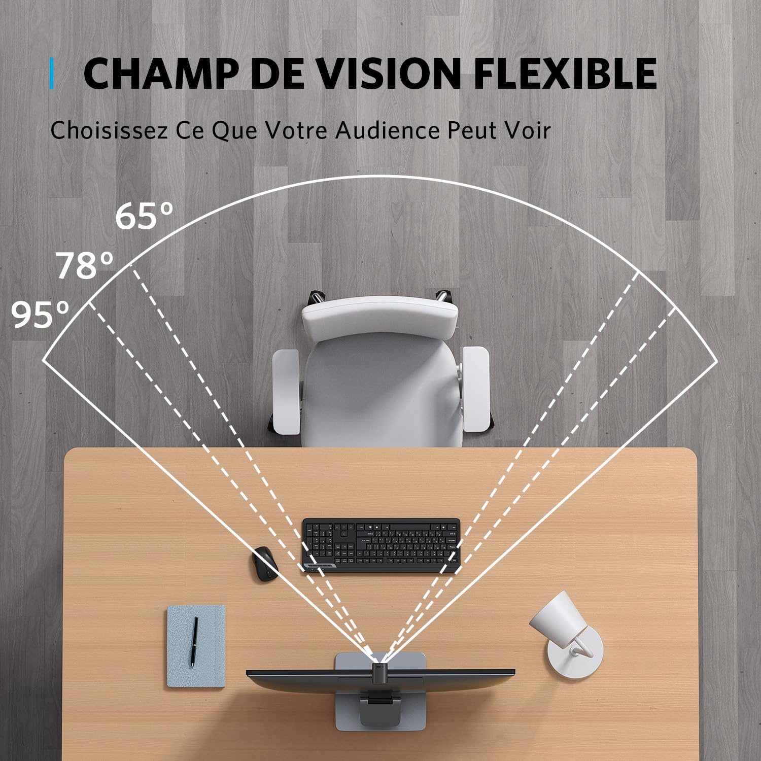 Anker PowerConf C200 Webcam USB 2K pour Ordinateur Portable, Microphones avec Réduction du Bruit et IA, Stéréo, Angle de Vision Réglable