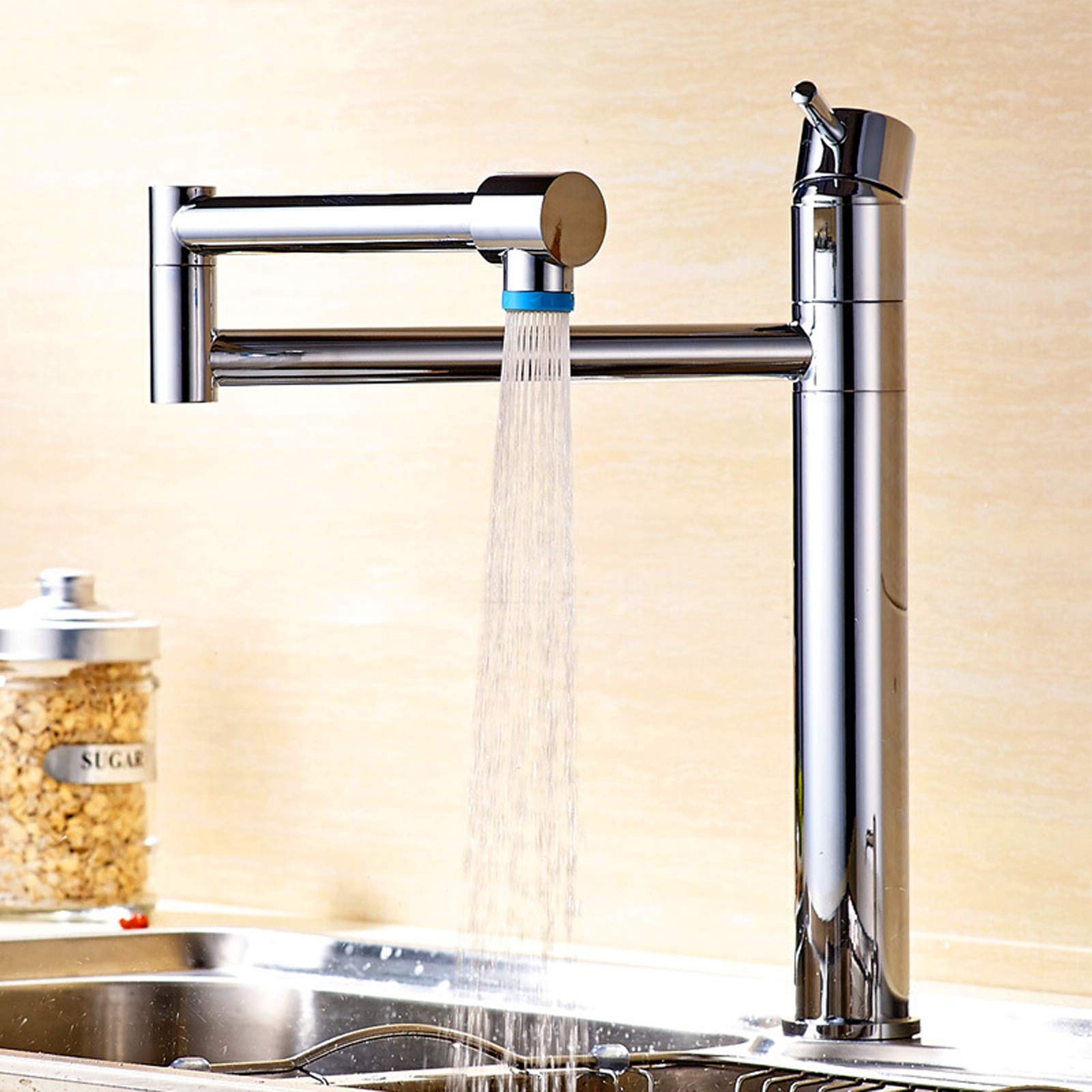 Mitigeur de cuisine pivotant 360 et pliable gain de place pour évier