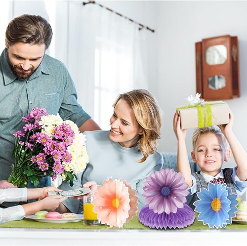 Miniatura 5 de 10 piezas de girasol panal centro de mesa, decoración de otoño, verano, primavera, cumpleaños para mujeres, niños, oficina, aula, fiesta de