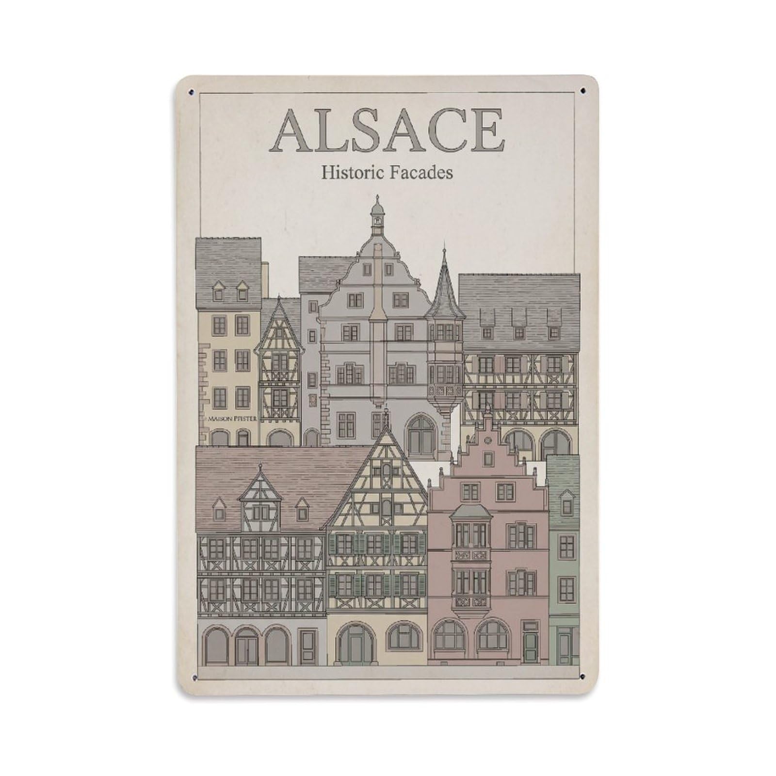 Gead 8X12inch Style Vintage Travel France Historic Metal Tin Sign