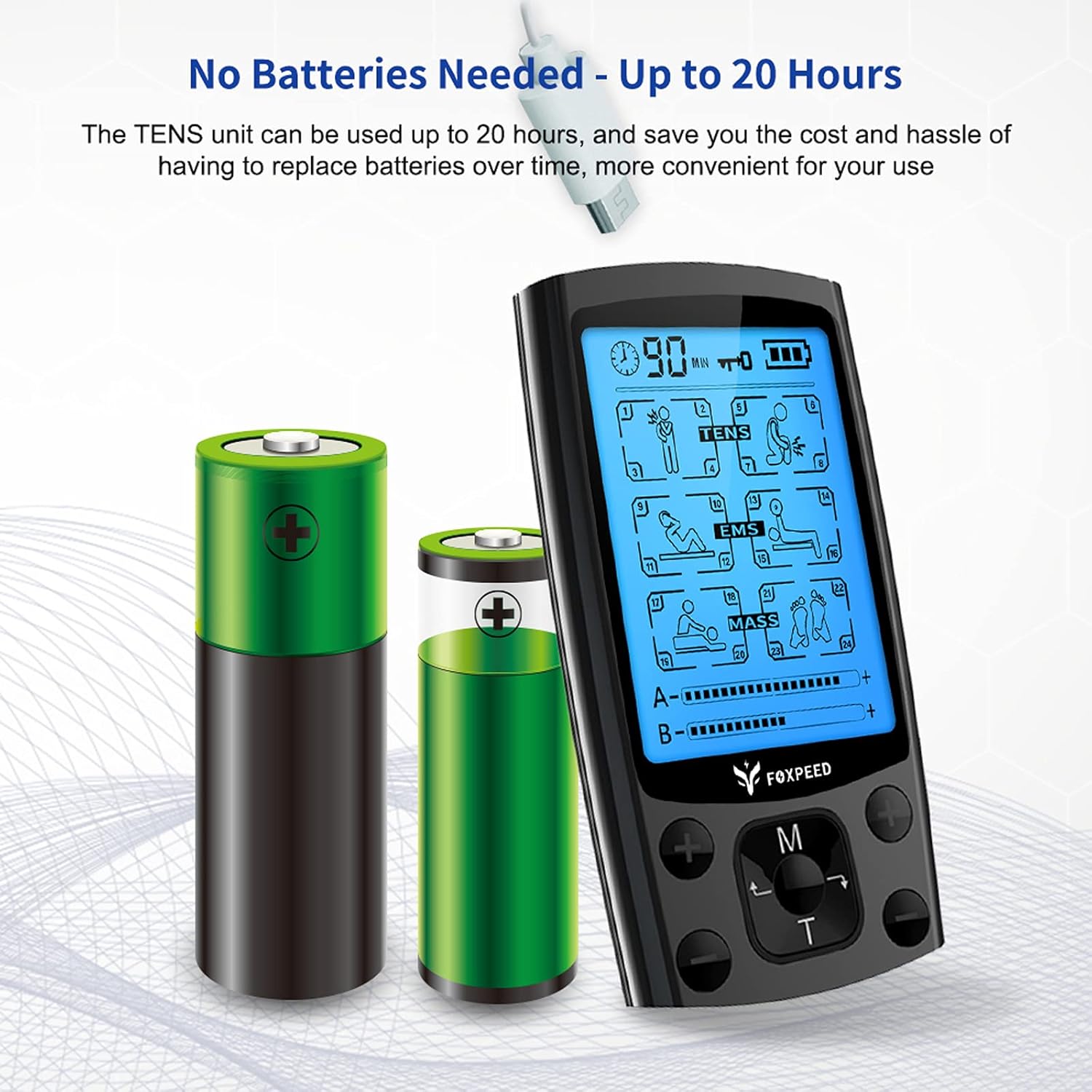 Dual Channel EMS TENS Unit Muscle Stimulator with 24 Modes, Rechargeable TENS Muscle Machine Pulse Massager with Continuous Stable Mode & 10 Pads, TENS Deice for Pain Relief Therapy & Muscle Strength : Health & Household