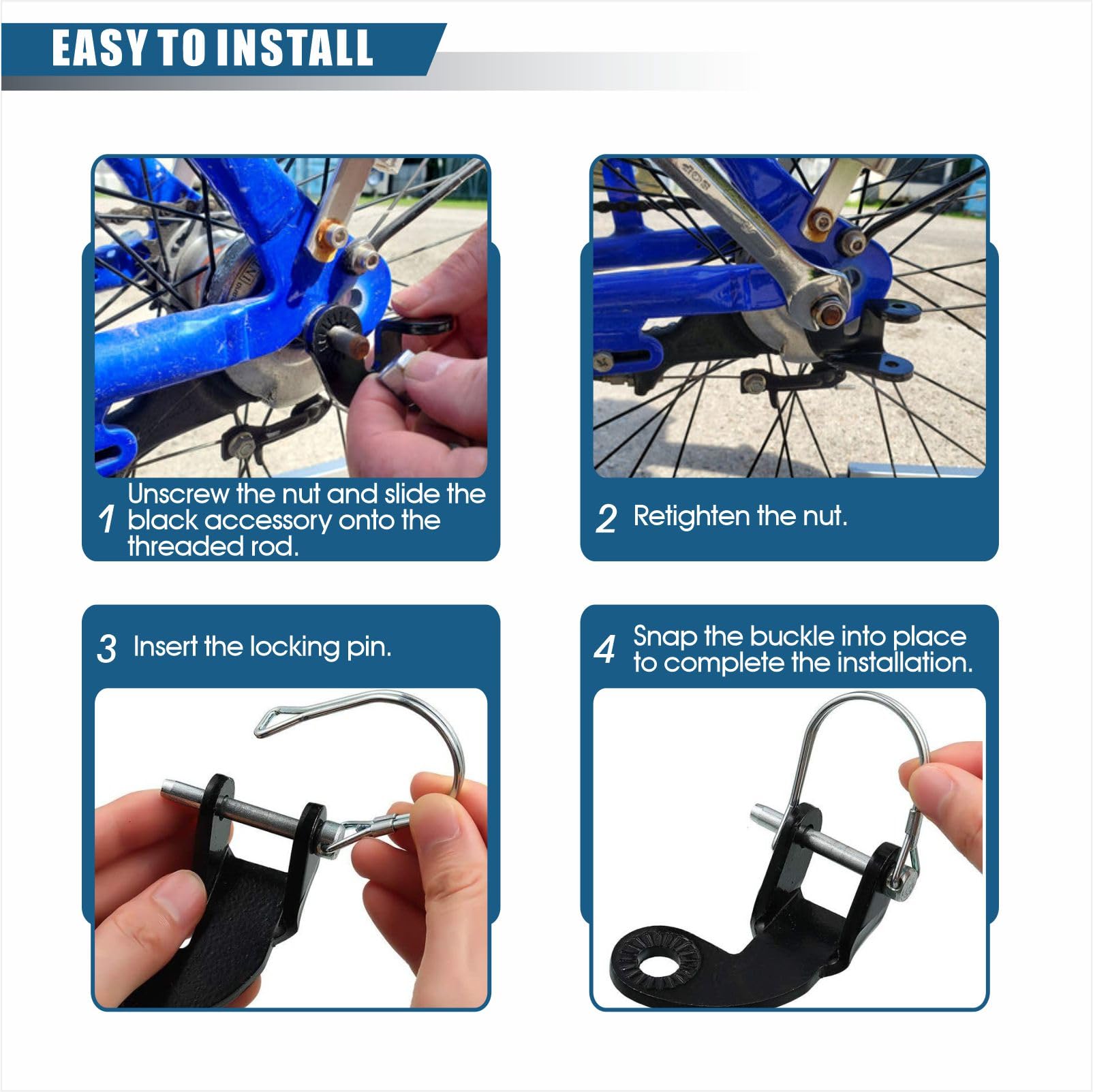 Rimorchio per bicicletta – 12,2 mm fissaggio frizione in acciaio compatibile con modelli Burley Bee e anziani, funziona con freni a disco (135°)