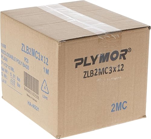 Miniatura 4 de Plymor - Bolsas de plástico con cierre reutilizables 2 mil 3 x 12 pulgadas