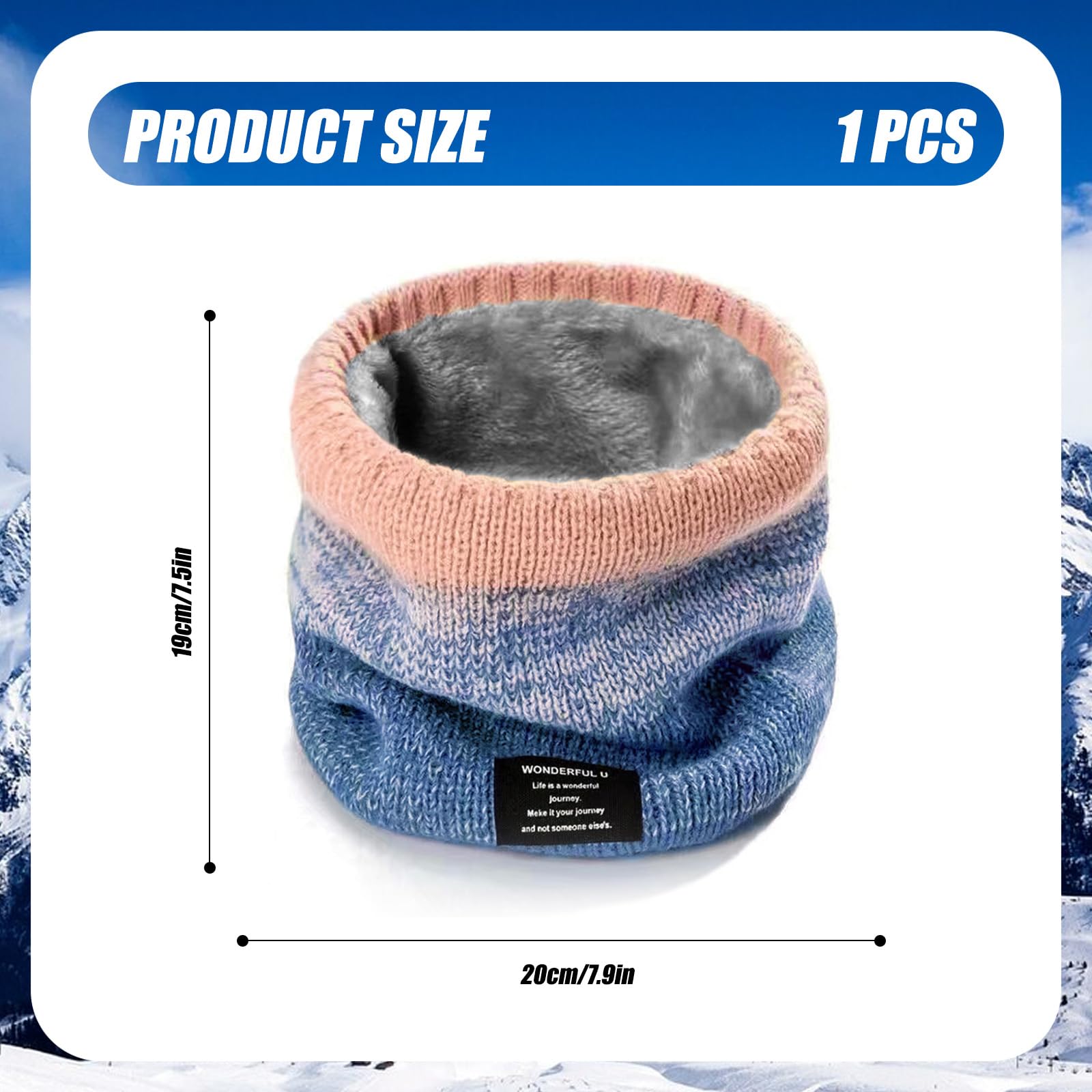Bufanda de Invierno Forro Polar Térmica A Prueba de Viento para Niños Adultos Cuello Redonda