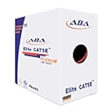 Infinity Cable Products Cat5e Plenum (CMP) Ethernet Cable 1000ft, Unshielded Twisted Pair (UTP) 24AWG, Solid Pure Bare Copper, 350MHz, UL Certified, Easy to Pull, Bulk Networking LAN Cable - RED