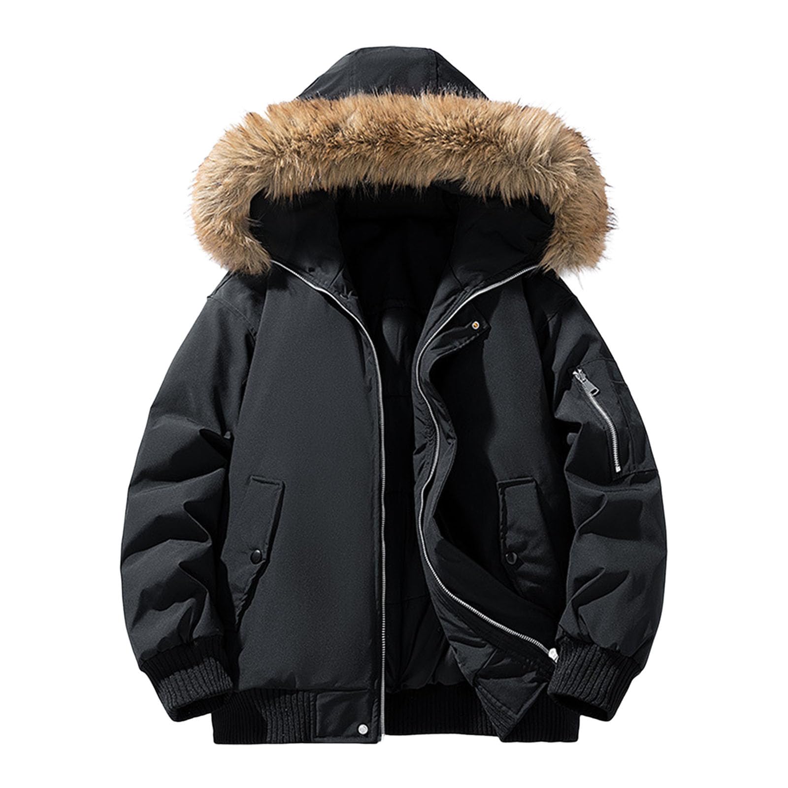 Chaqueta polar para hombre con cremallera y chaqueta de senderismo para hombre con capucha cómoda capa de invierno para clima frío y cortavientos ideal para aventuras al aire libre Casual Chaqueta