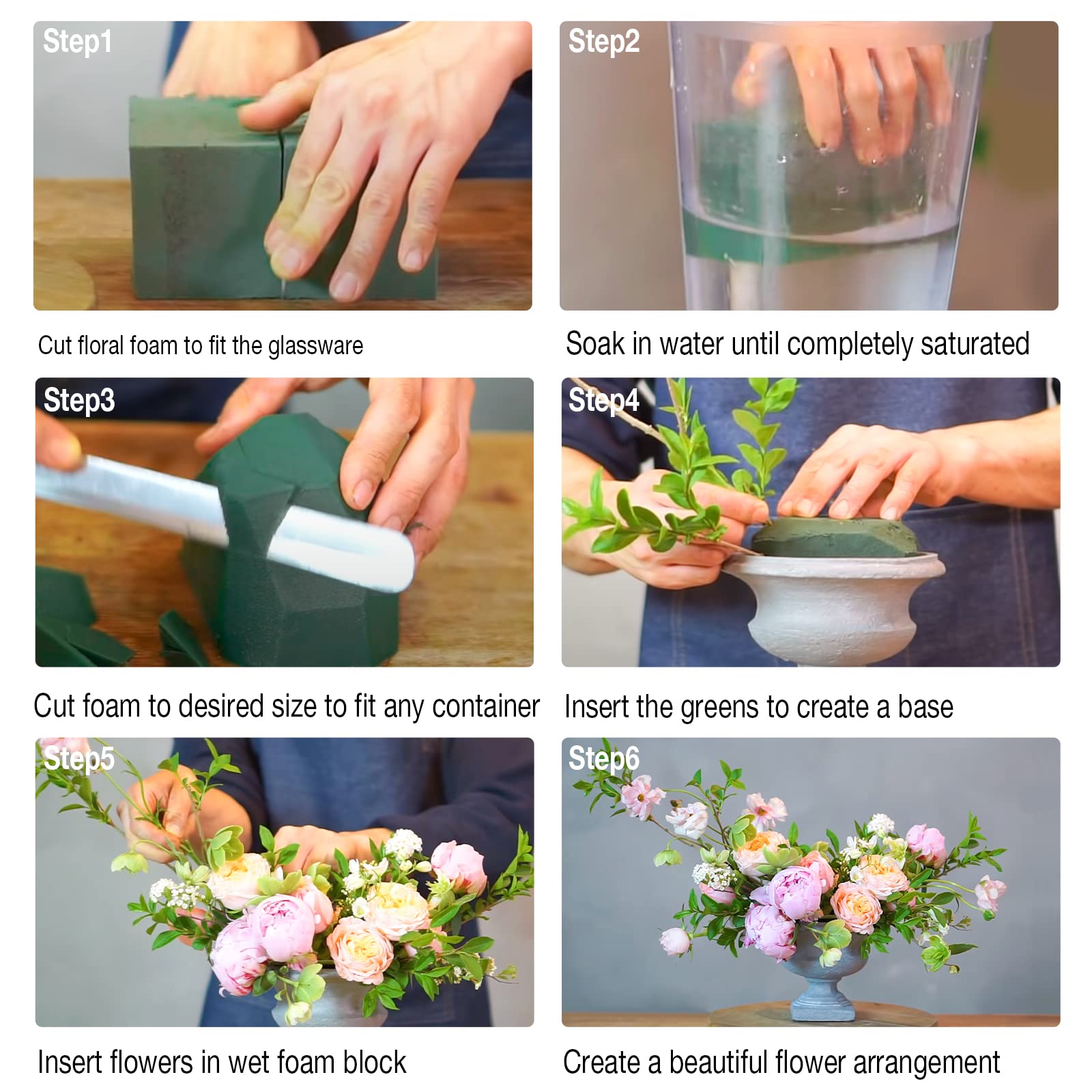 Bloc De Mousse Florale Humide 8 Pièces – Pour Arrangements Floraux Créatifs