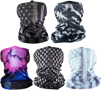  oul of dventure 5-Pck UV Fce hield | UV 30+ Multipurpoe Neck Giter Blclv for dult | Multiple Color Pck