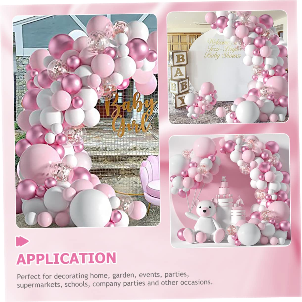 Mikikit Decorazioni Palloncini Rosa Shocking per Compleanno Kit Festa Palloncini per Struttura e Ghirlanda Forniture per Feste per Shower e Matrimoni Realizzate in Lattice Sicuro