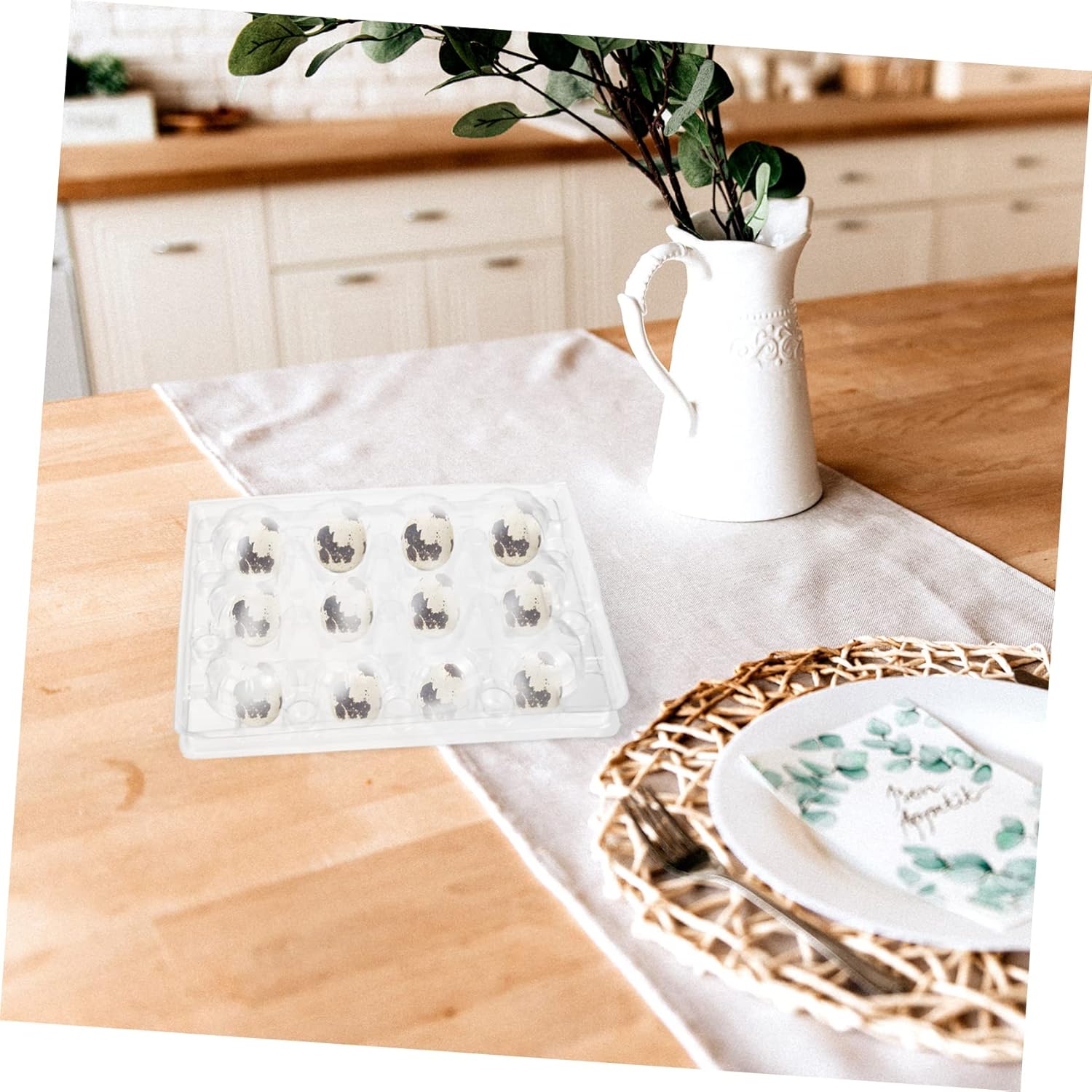 Gadpiparty 50pcs Quail Eggs Storage Boxes Plastic Egg Holders Bulk Kitchen Supply