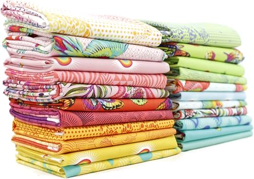 Daydreamer Fat Eighth Bundle 22 Pieces by Tula Pink for Free Spirit 9 x 21 inches 22.86 cm x 53.34 cm Fabric cuts DIY Quilt Fabric