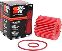 K&N HP-7020 Oil Filter: 20,000-Mile Protection, High Flow & Efficiency for Toyota Lexus Scion Lotus 2005-2021