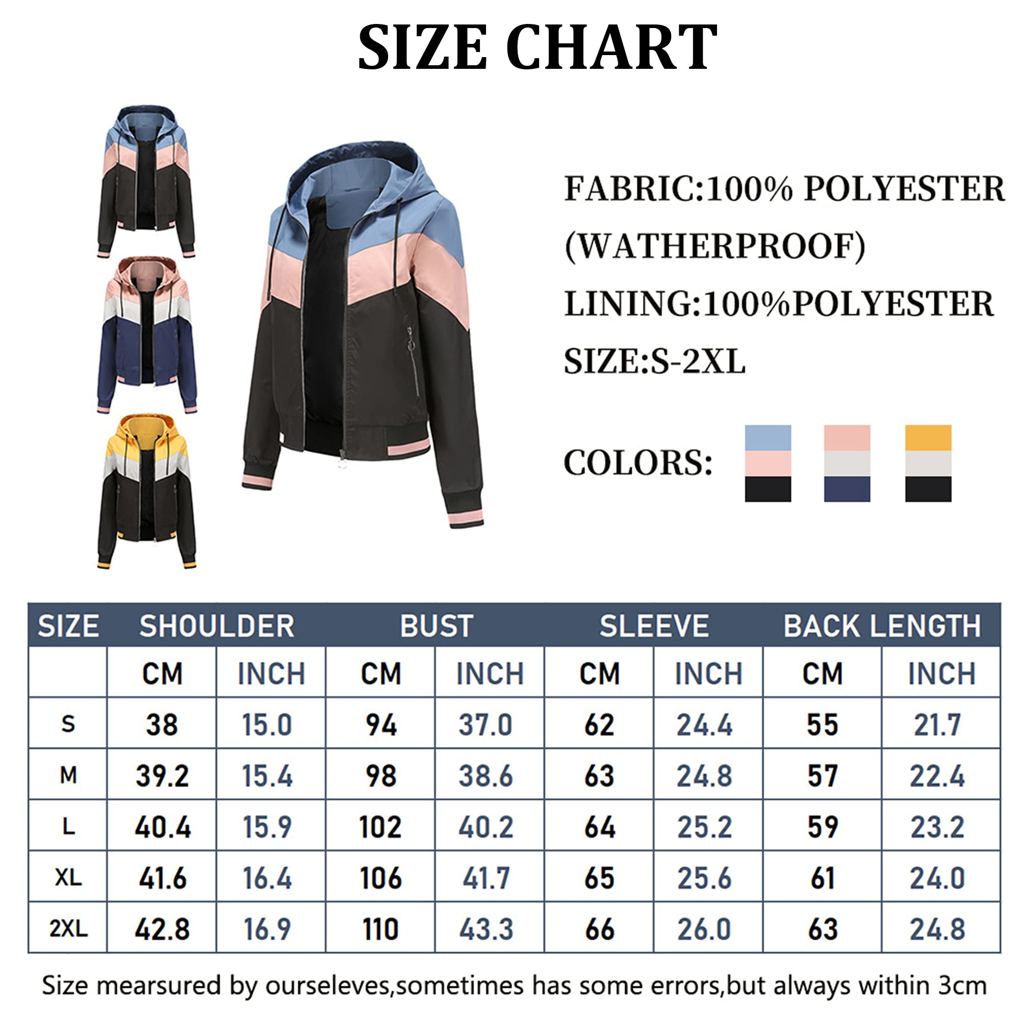 Vestes de Pluie pour Femmes Manteau de Pluie à Capuche Légers et Imperméables pour la Randonnée Cyclisme Course à Pied