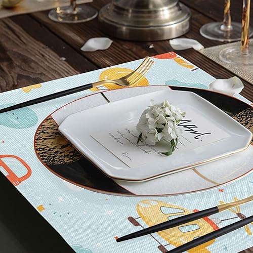 Miniatura 7 de Manteles individuales rústicos personalizados para niños, reutilizables, 6 piezas, 12 x 18 pulgadas, individuales para mesa de comedor elegantes