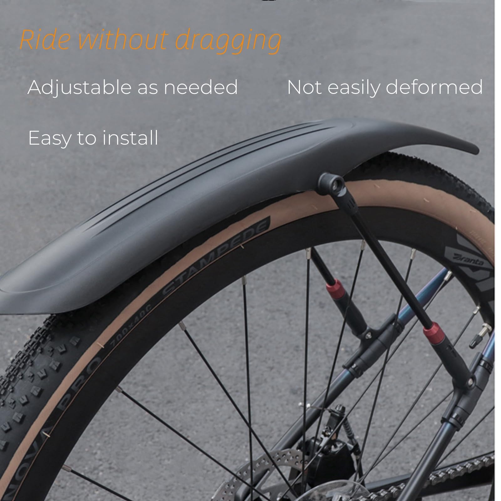 Garde-boue de vélo au design élargi - Protection complète - Tube télescopique en alliage d'aluminium - Longueur réglable