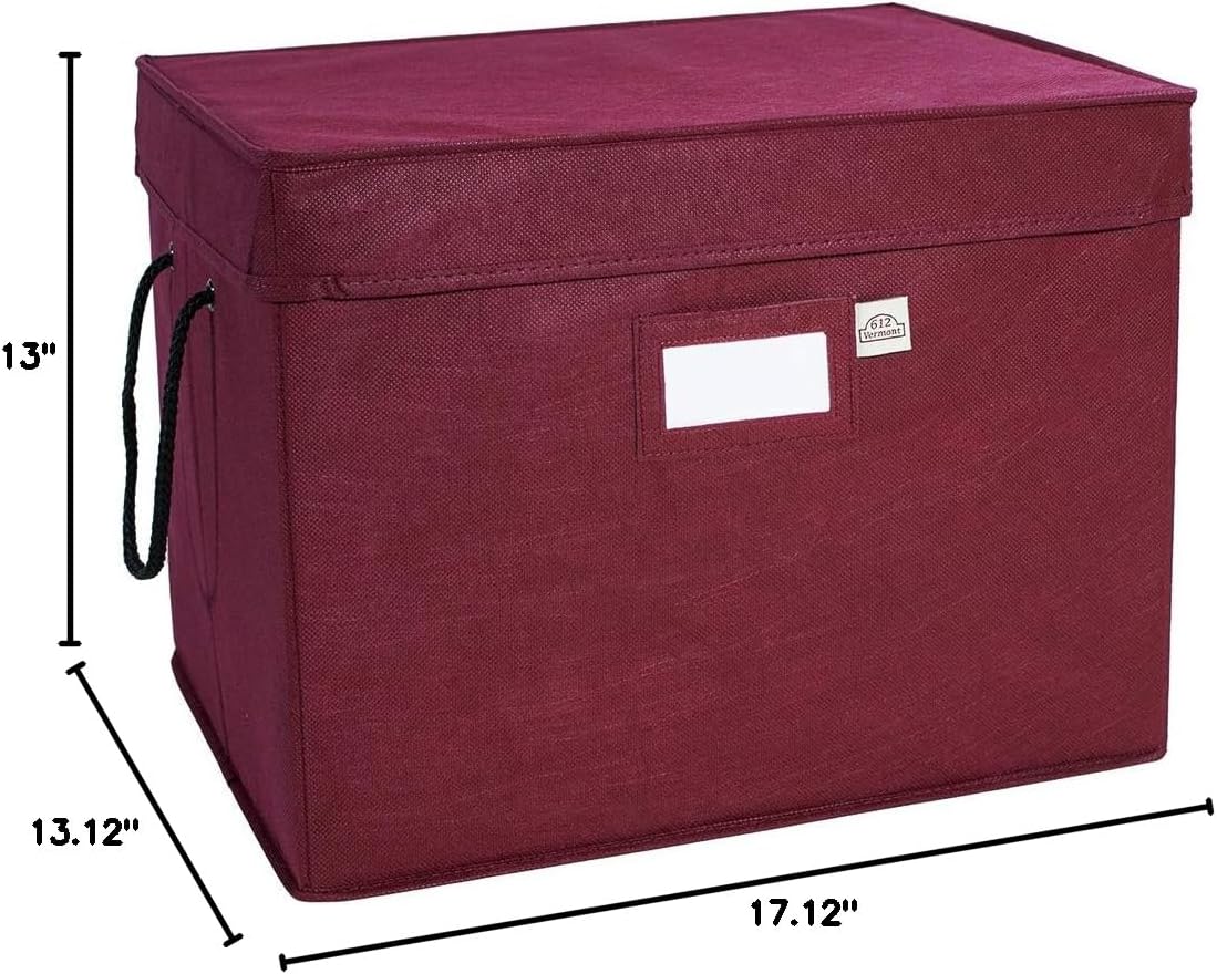 612 Vermont Christmas Ornament Storage Box with Adjustable Acid-Free Dividers, 3 Removable Trays with Handles, 17 Inch x 13 Inch x 13 Inch, Holds 36-4 Inch Ornaments - Image 8