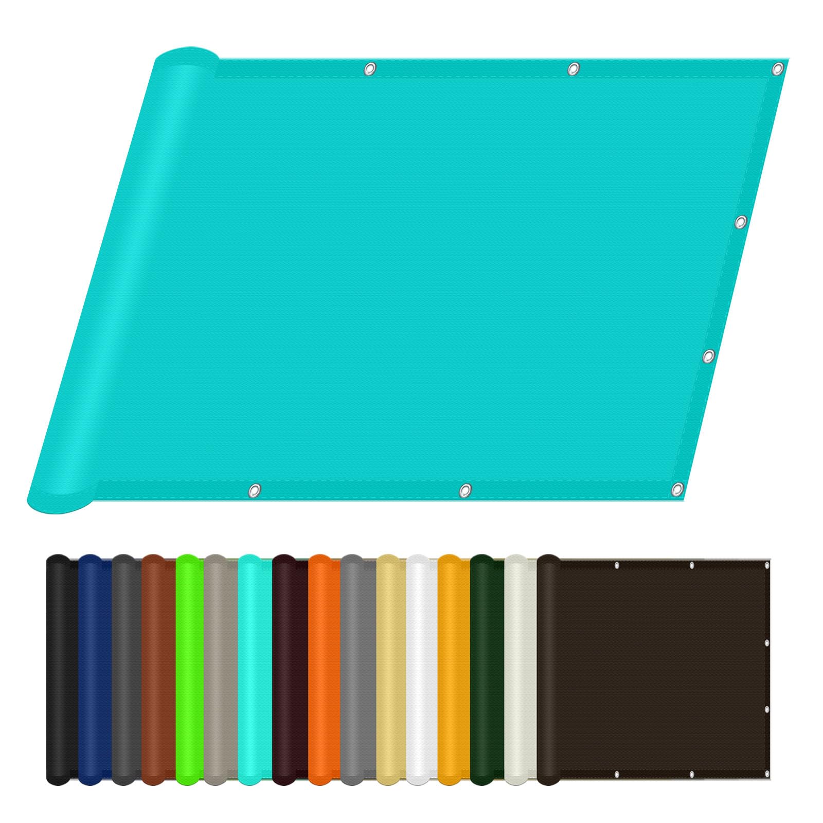 Voile d'ombrage rectangulaire étanche 270x340 bleu ciel avec cordons pour extérieur
