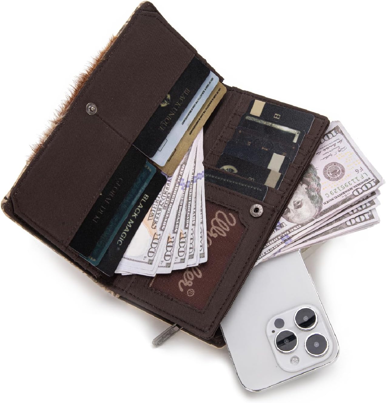 Wrangler Wristlet Wallets Western Wallet for Women Floral Tooled Womens Wallet Boot Stitch Purses | Tooled, Clutch, Boot Stitch, Bifold, with Card Holder - Image 4