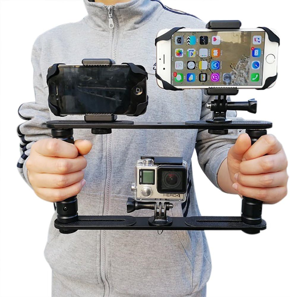 MEINUOKE Handheld Handle Grip Stabilizer - Underwater Dive Configuration Tray Mount for Gopro Hero Action Cameras / SJCAM / Smartphone / Microphone Bracket - Perfect for Video & Sea Diving Shooting