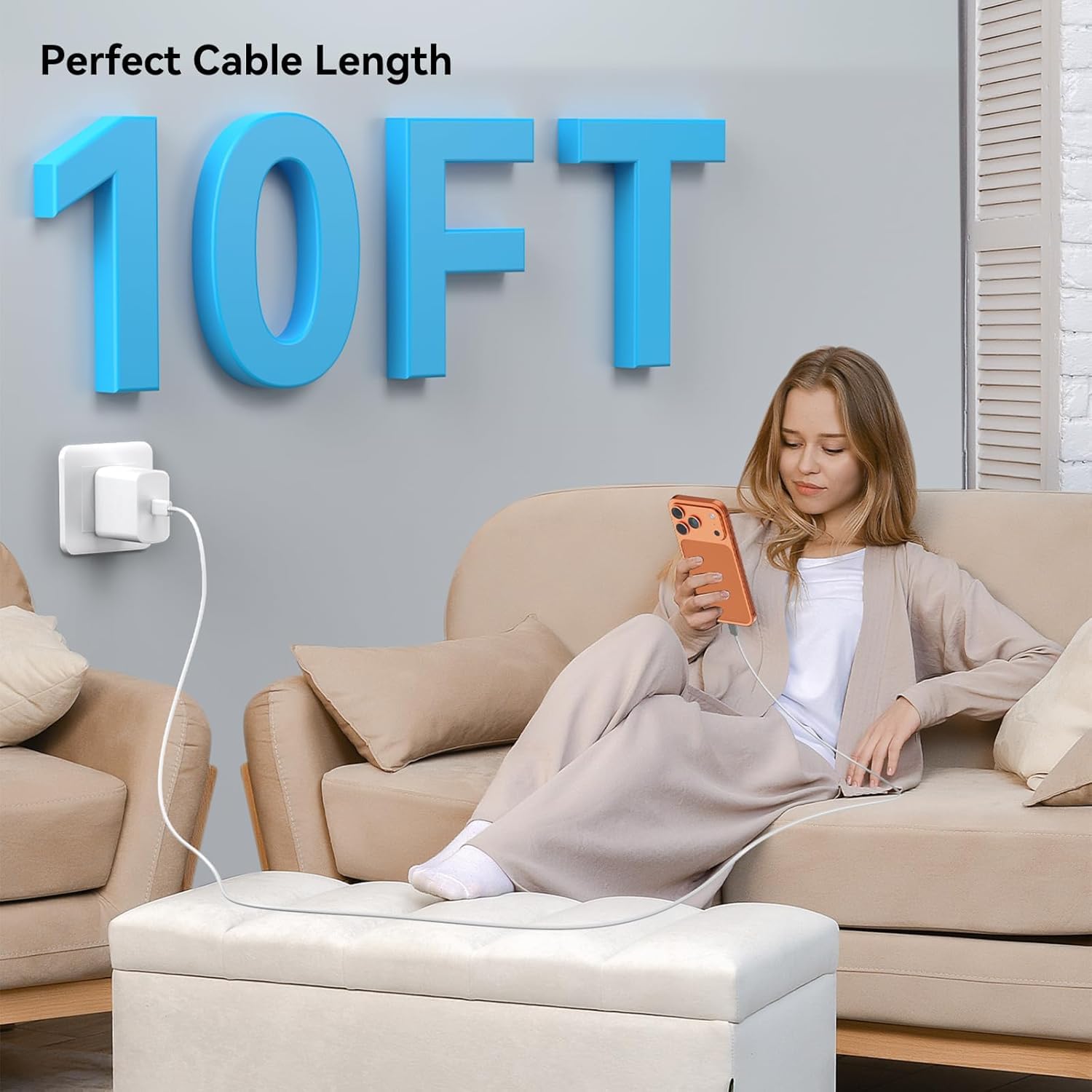 Caricabatterie per iPhone 17, 16, 15, ricarica rapida, confezione da 20 W, per Apple iPad, USB C, con cavo da USB C a C da 1,8 m, per iPhone 17/Pro/Pro Max/17 Air/16/16 Pro/16 Pro Max/15/Plus/Pro/Pro
