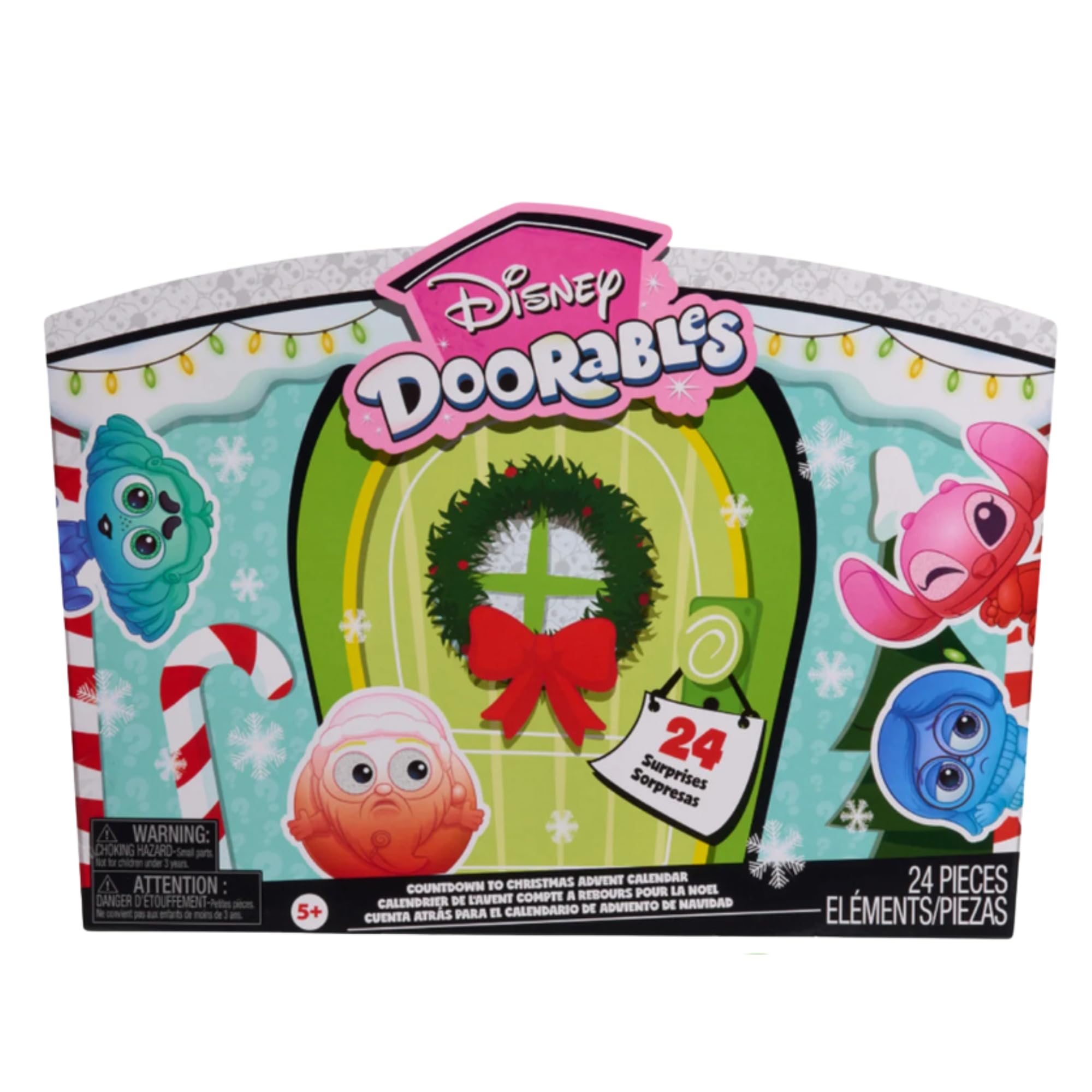 Calendrier de l'Avent Disney Doorables, 24 pièces, calendrier de compte à rebours avec jouets surprises, à partir de 5 ans
