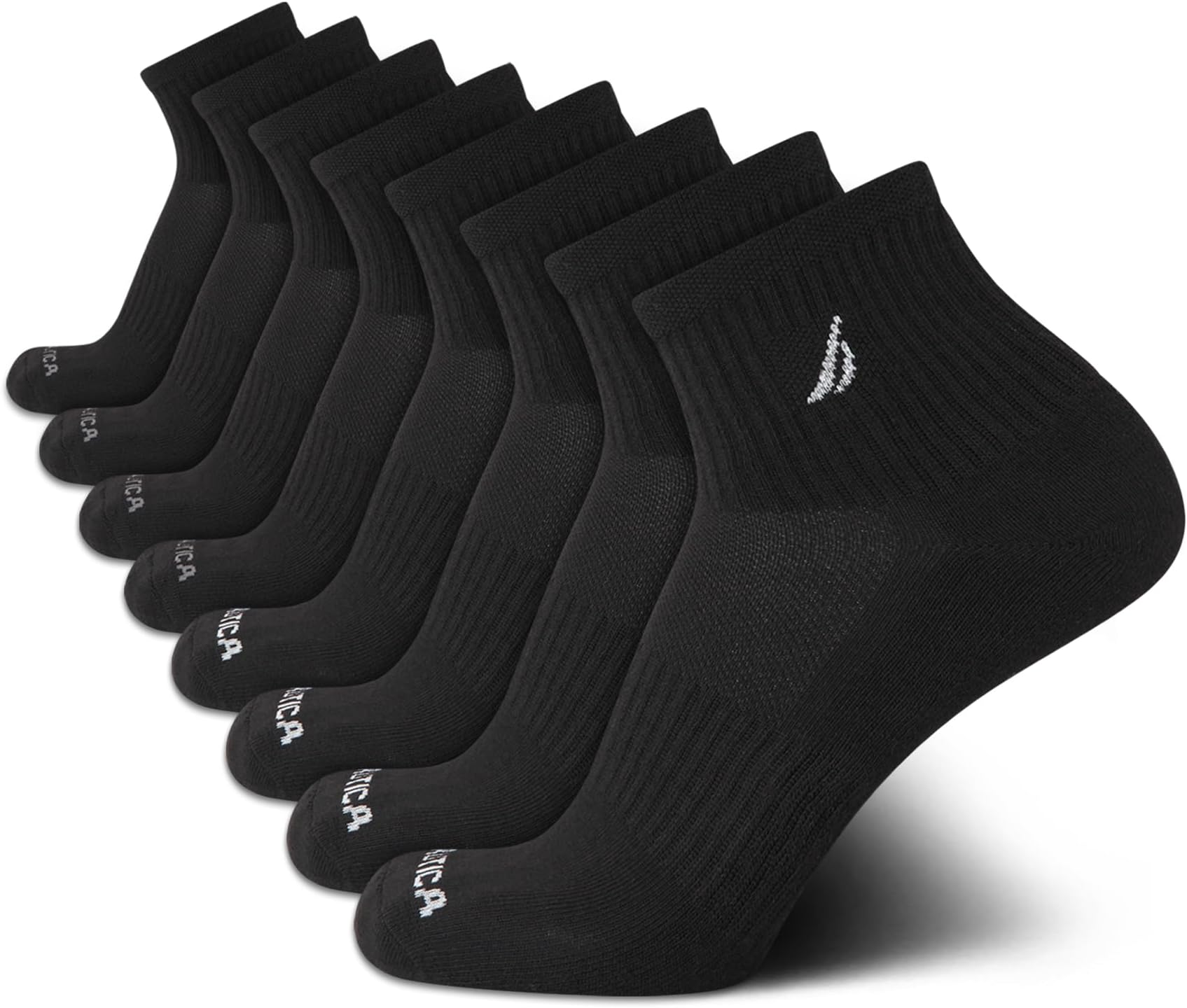 Mens Quarter Socks - 8 Pack Comfort Stretch Cushioned Moisture-Wicking Athletic Ankle Socks for Men (Sizes: 6-12.5)