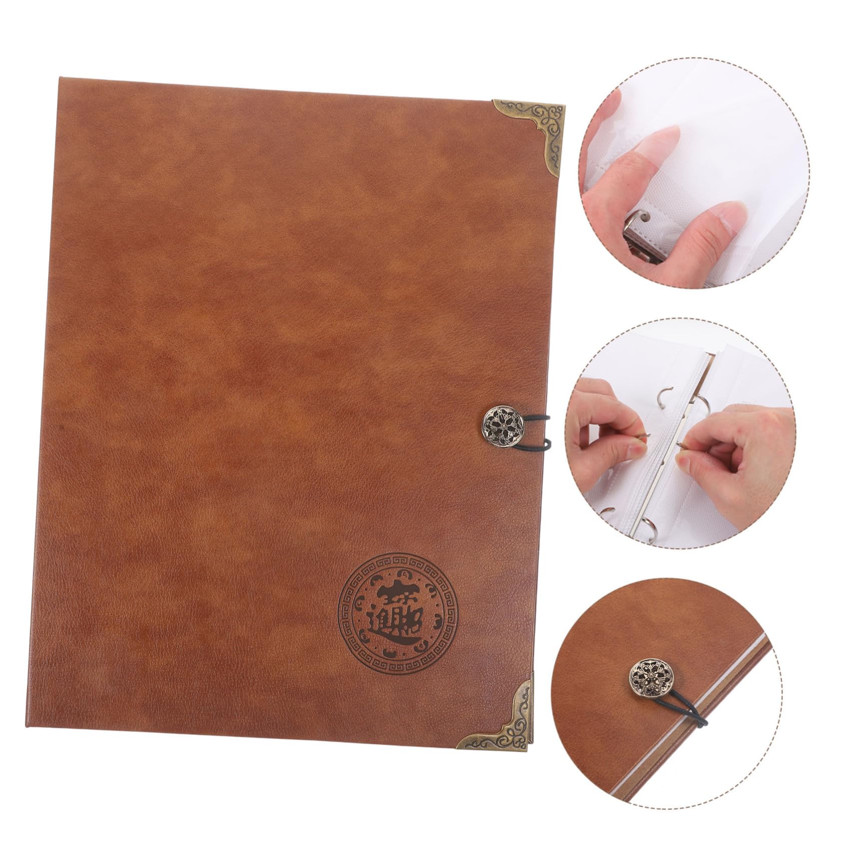 NUOBESTY Geldschein Album aus Pu und Edelstahl Kleines Ordner für Sammelalbum Transparentes Design Wiederverwendbar und Abwischbar Exquisit Verarbeitet