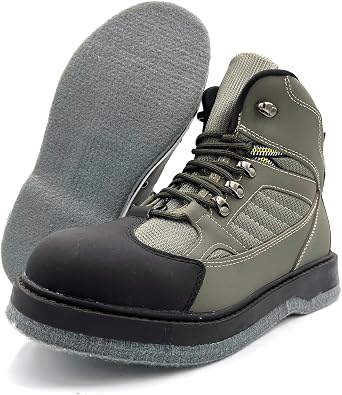Pro Fishing Wading Boots for Men with Felt Bottom Wader Boots for Fly Fishing Strong Grips Rustfree Eyelets