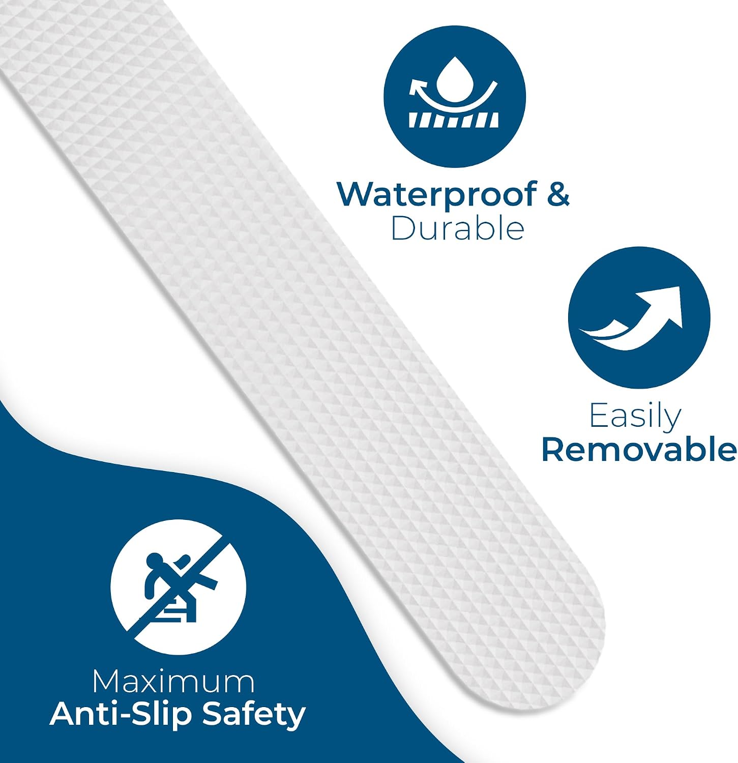 Anti-Slip Shower Stickers, Bathtub Non-Slip Strips, Bath Appliques 24-Piece