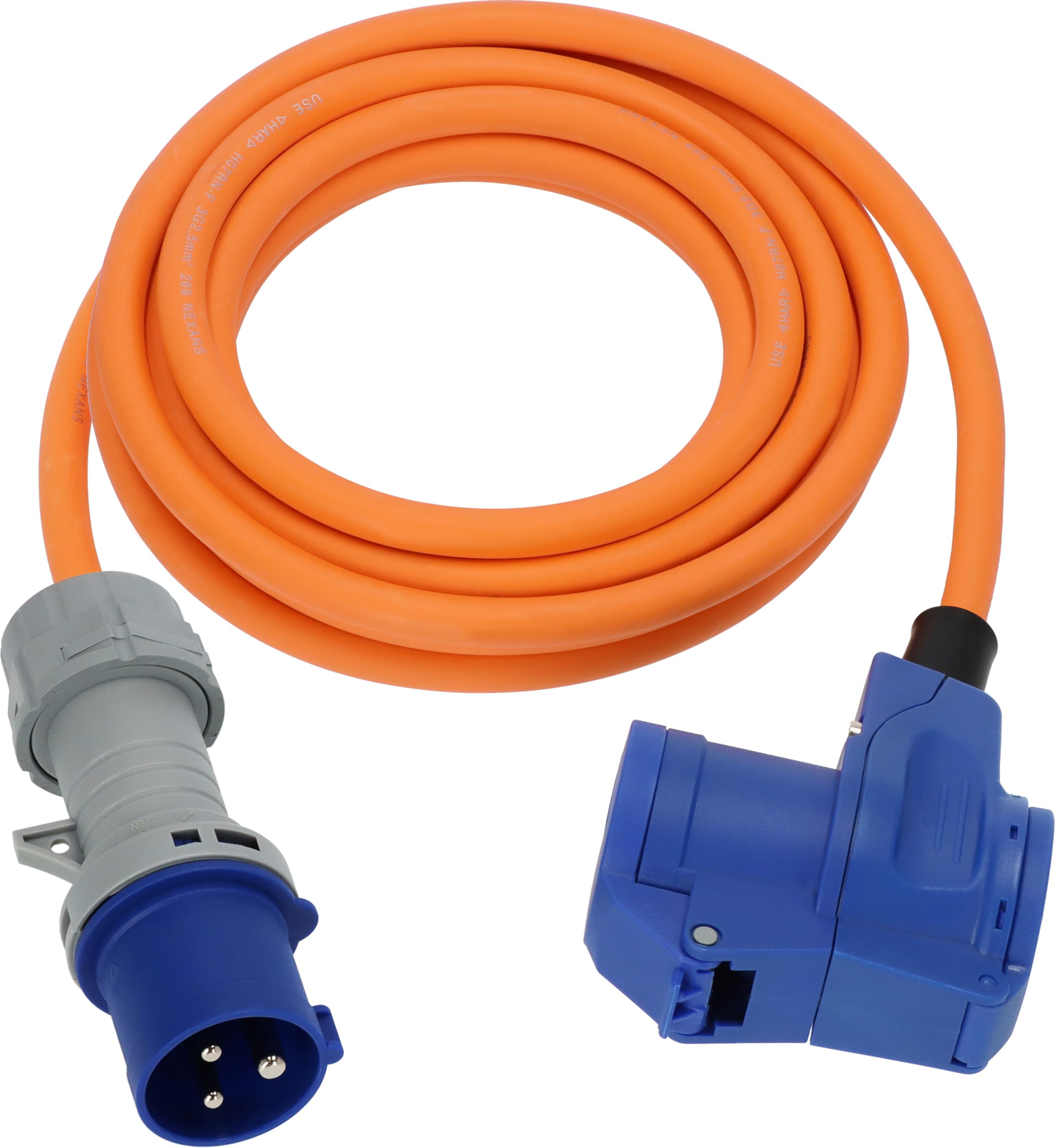 Brennenstuhl Camping przedłużacz CEE z wtyczką CEE i złączem kątowym wraz z uziemionym złączem kombi ze wskaźnikiem napięcia LED (3 m, 230 V/16 A, do użytku na zewnątrz, Made in Germany)