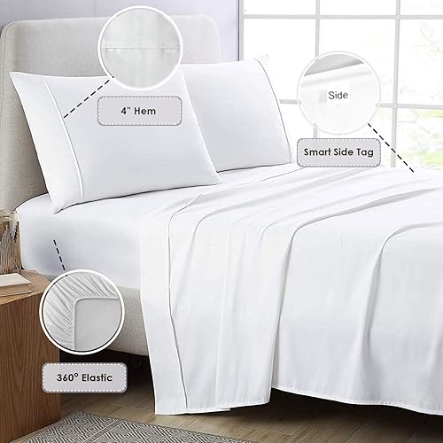 Miniatura 3 de Pizuna Linens - Juego de sábanas de 800 hilos, 100 % algodón peinado, tejido de satén.