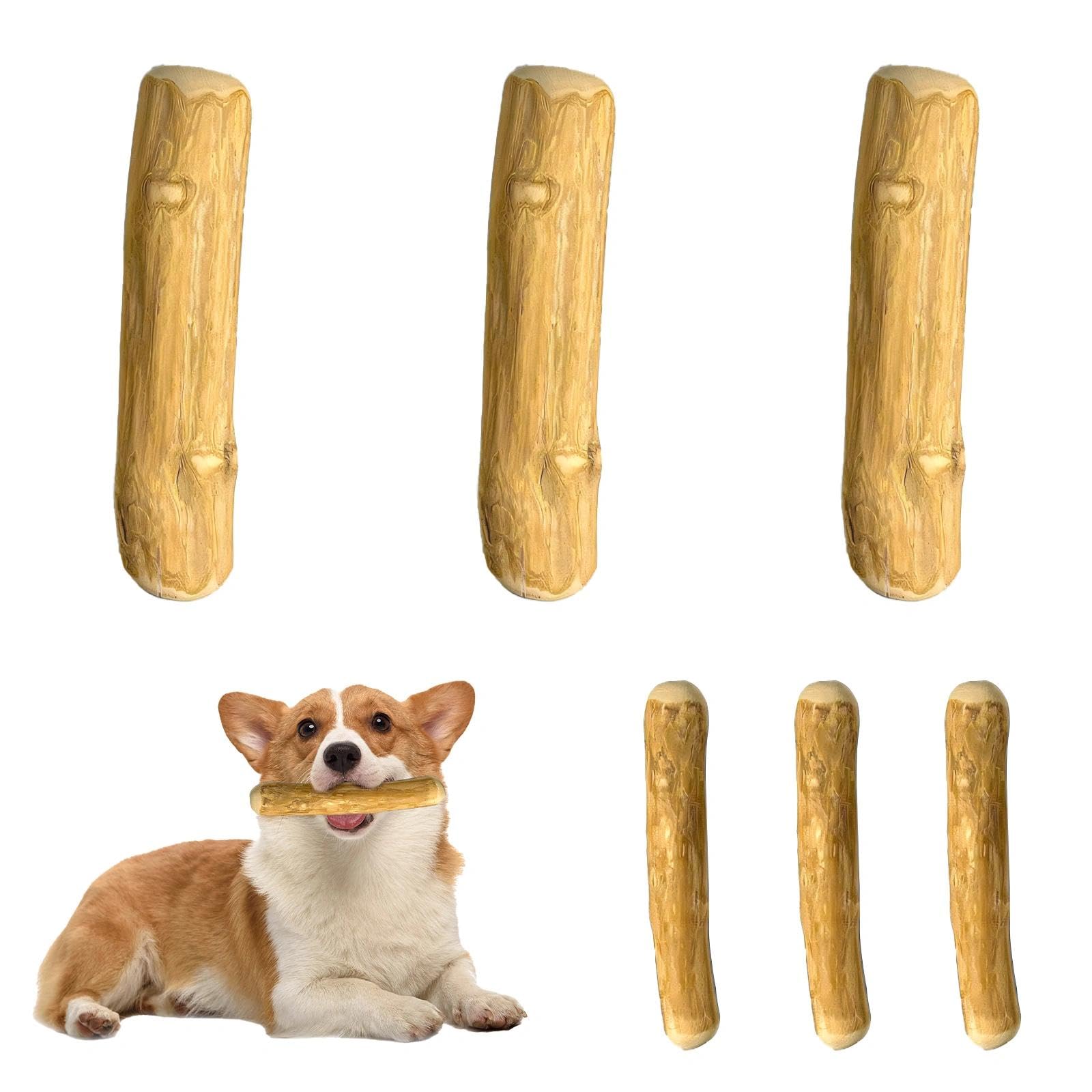 Vetin Coffee Wood Dog Chew Toys, 6pcs Natural Puppy Teething Chews