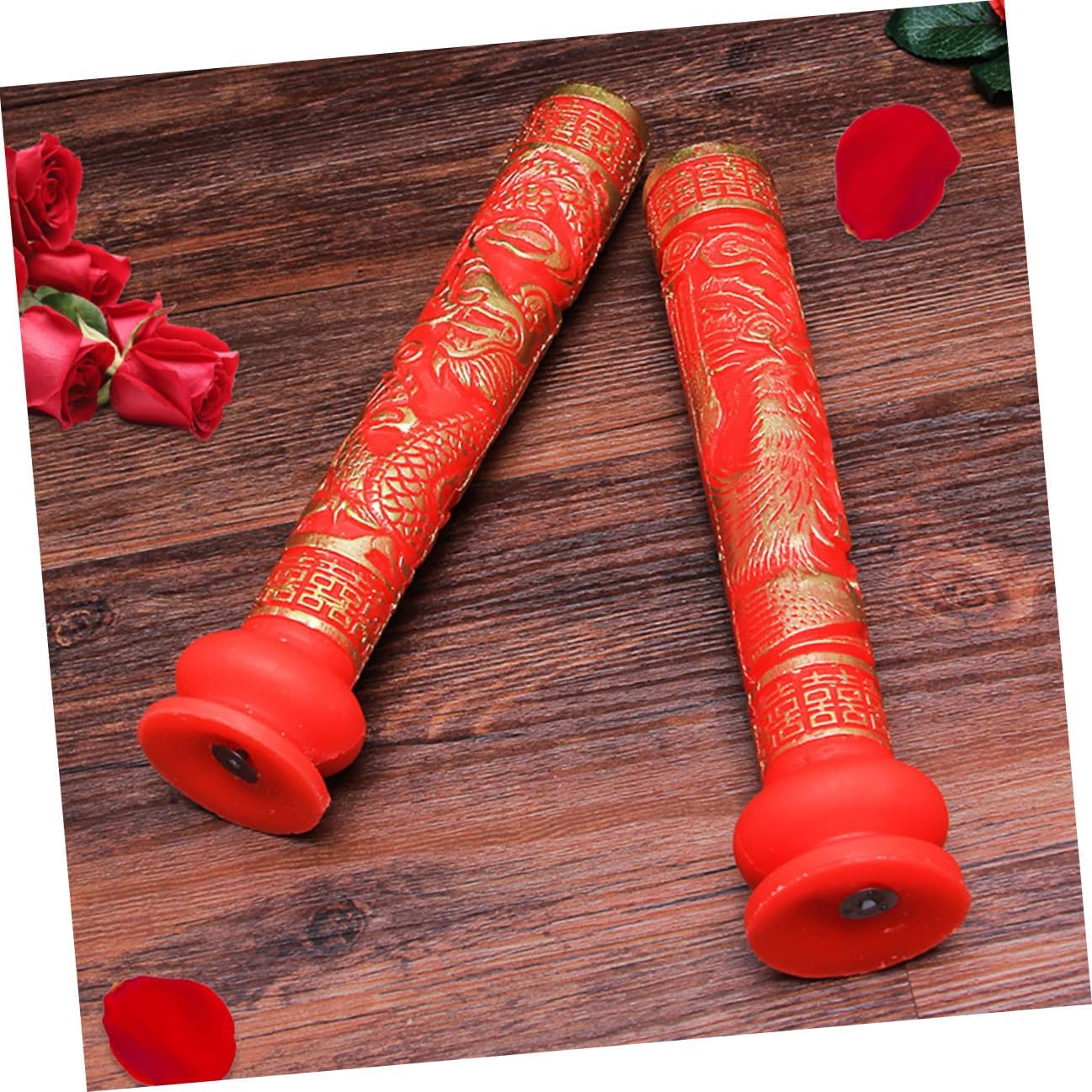 VICASKY Wedding Candles for Marriage Room Layout Decor 1 Pair Chinese Style with Dragon and Phoenix Design, Lightweight Paraffin Material, Portable Decorative Candles and Festival