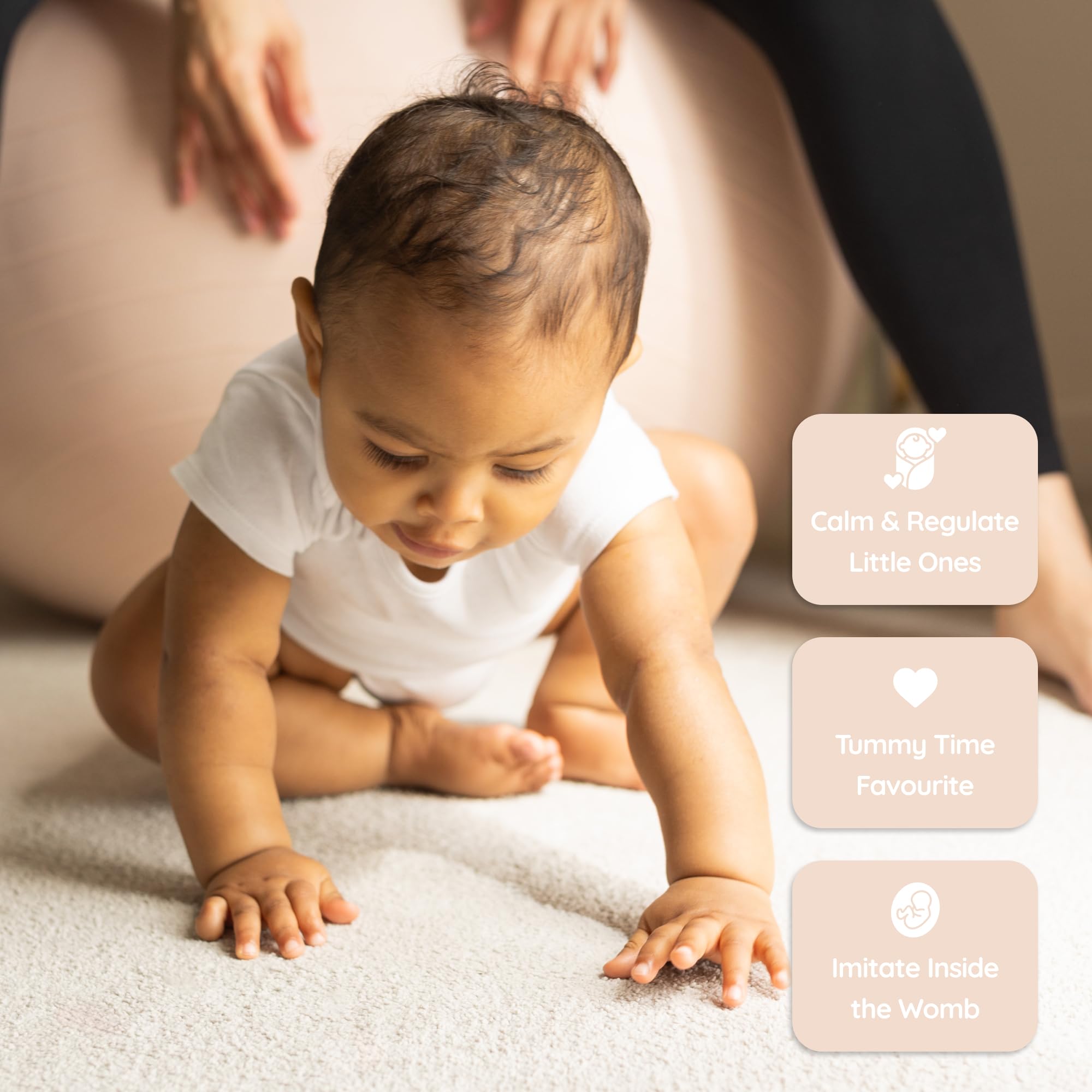 BABYGO Piłka urodzeniowa 65 cm Nude + pompa elektryczna UK