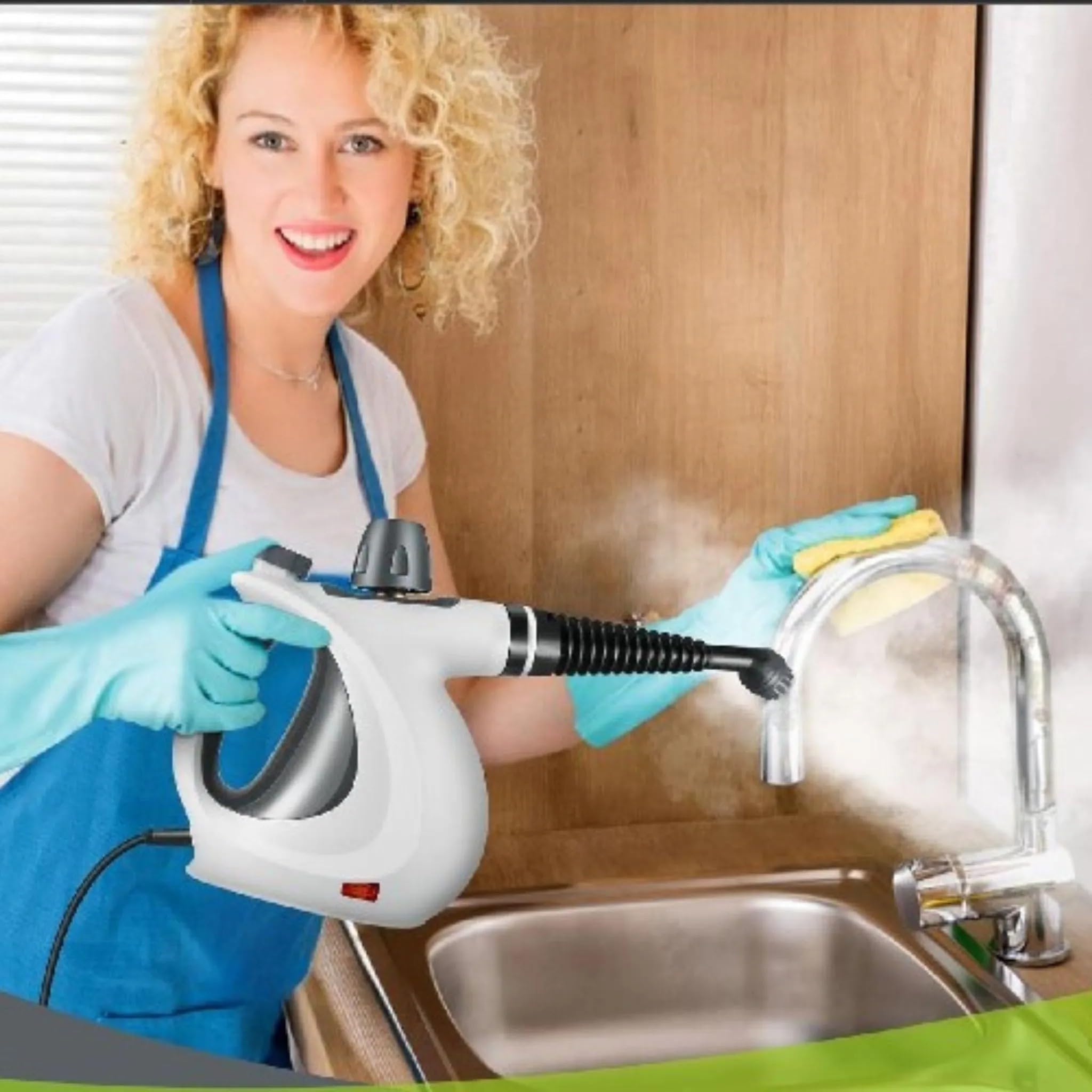 Pulitore a Vapore Portatile Steamla – Scioglie Grasso e Sporco Ostinato, Multiuso per Cucina, Bagno, Auto, con Accessori Inclusi