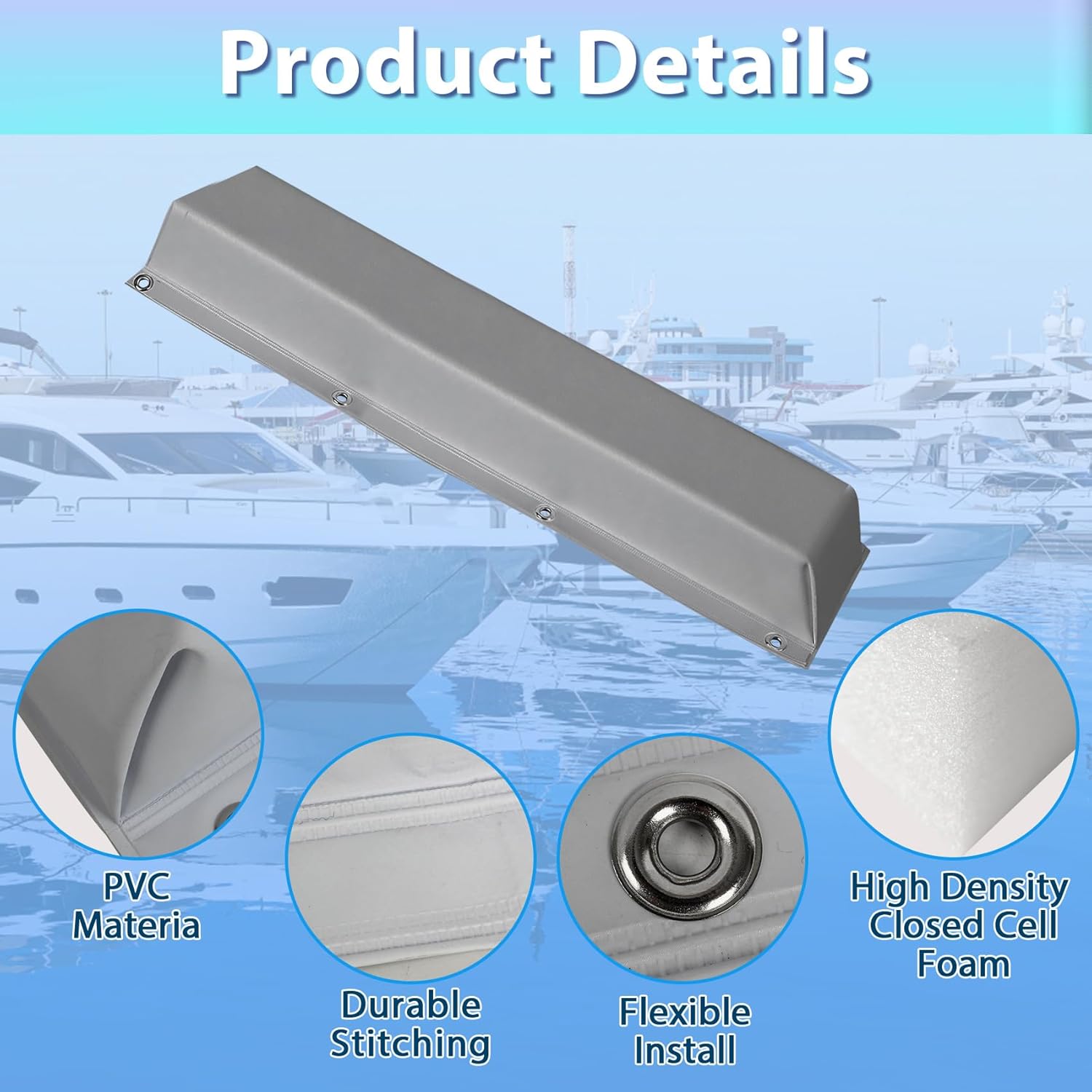 Boat Dock Bumpers, 17"/36"/48"/58"/72" Dock Fenders Bumpers, Dock Pole Bumpers, Piling Bumpers Marine for Dock Edging, Piling, Horizontal Deck, Vertical Poles, or Pier Fenders