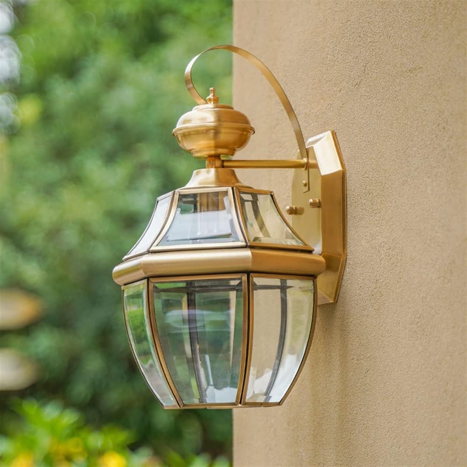 Applique Murale extérieure étanche en Verre et cuivre, luminaire d'extérieur pour Porche, Lanterne Murale Antique pour Jardin, terrasse, Garage