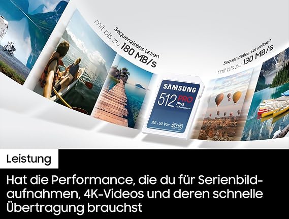 Samsung PRO Plus SD-Karte 128 GB UHS-I U3 Full HD & 4K UHD 180 MB/s Lesen 130 MB/s Schreiben Speicherkarte für Kameras und Drohnen Inkl. USB-Kartenleser MB-SD128SB/WW