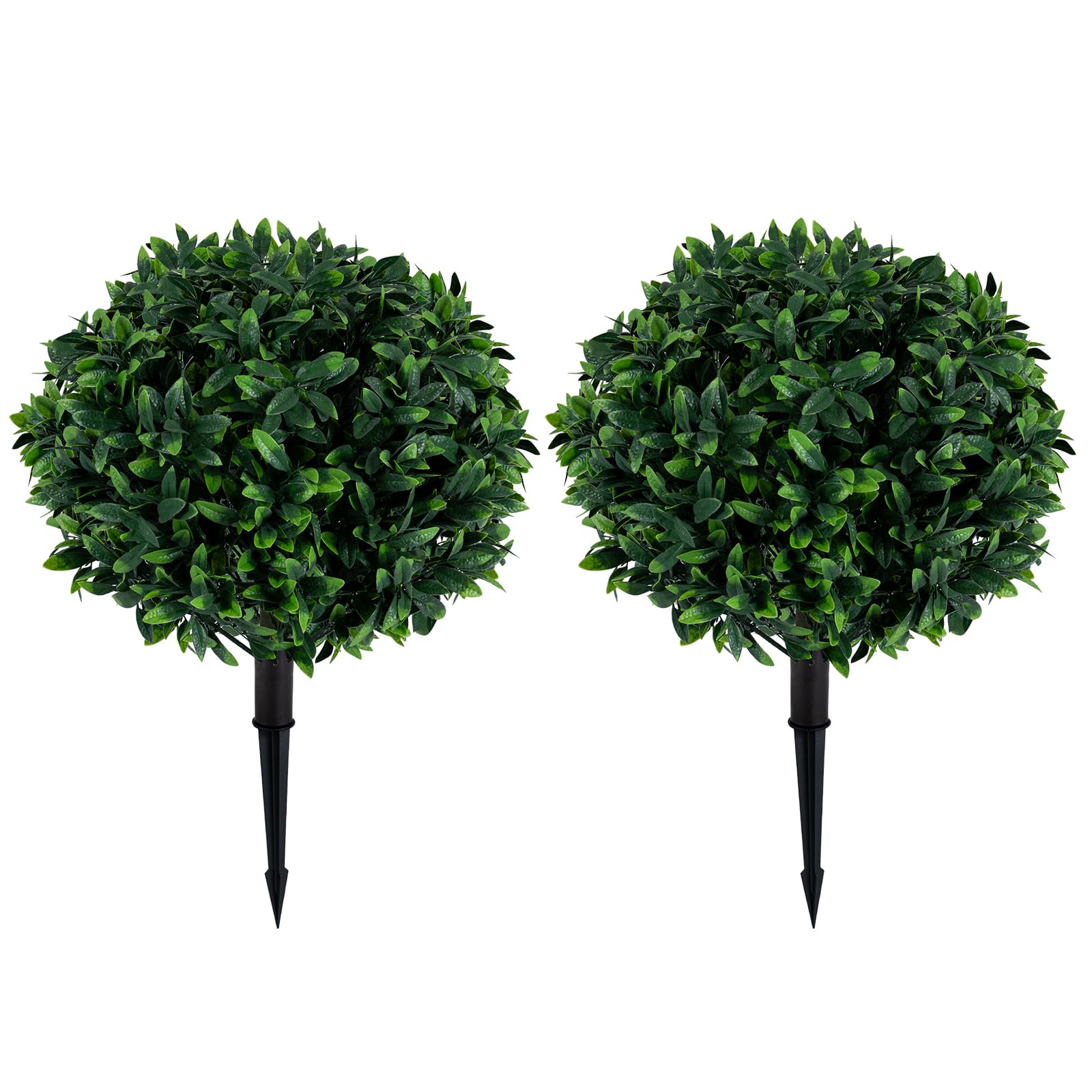 COSTWAY Sztuczna kula bukszpanowa, sztuczna roślina z ostrzem do wbijania w ziemię, wys. 65 cm | Odporne na promieniowanie UV, sztuczne rośliny z wiecznie zielonymi liśćmi, bukszpan do salonu, biura, ogrodu, zielony