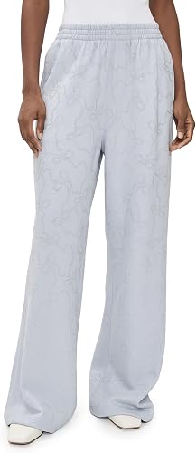 LOVESHACKFANCY Women's Momo Sweatpants, Aspen Blue, XXL