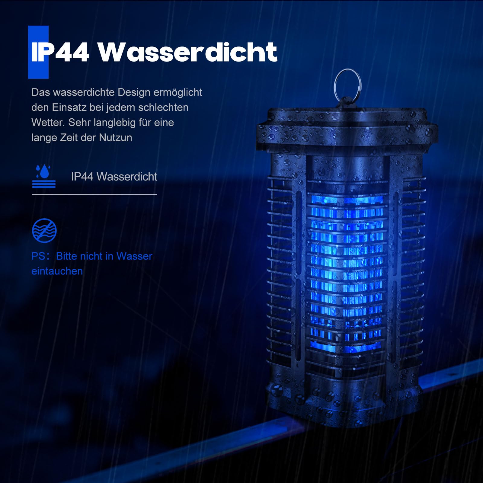 Insektenvernichter Elektrisch, 20W UV Mückenvernichter Lampe, Mückenschutz Mit LED Licht, Elektrische Fliegenfalle Mückenfalle Mückenlampe für Garten Innen und Aussen