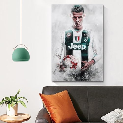 Miniatura 4 de VCLUST Cristiano Ronaldo - Póster de fútbol para decoración de pared, lienzo estético para decoración de dormitorio, 16 x 24 pulgadas, 3