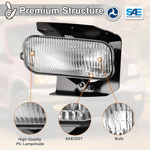 Miniatura 5 de Luz antiniebla para Ford F-150 F150, 04 Ford F-150 F150 con bombilla, 99-02 OEM Ford Expedition, par de lámparas antiniebla NIXON OFFROAD de
