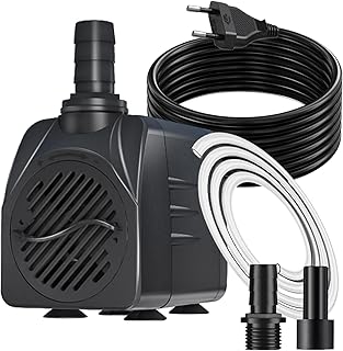 Springbrunnenpumpe 10W 600L/H Teichpumpe Mit 3m Extra-Langes Kabel Schutz vor Überhitzung Funktion Ultra Leise Aquariumpumpe Wasserpumpen für Brunnen, Hydroponik-Systeme, Submersible Tauchpumpe