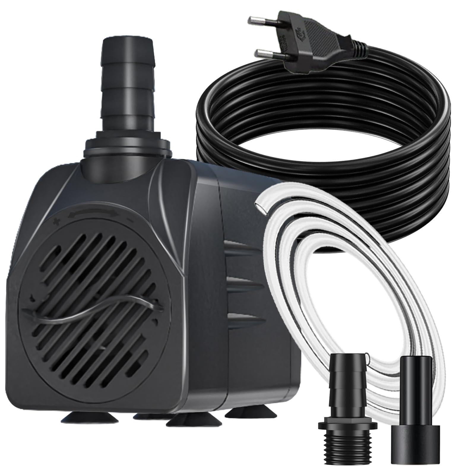 Pompa per fontana, 10 W, 600 l/h, con cavo extra lungo da 3m Protezione contro il surriscaldamento, funzione ultra silenziosa, per fontane, sistemi idroponici, pompa sommergibile