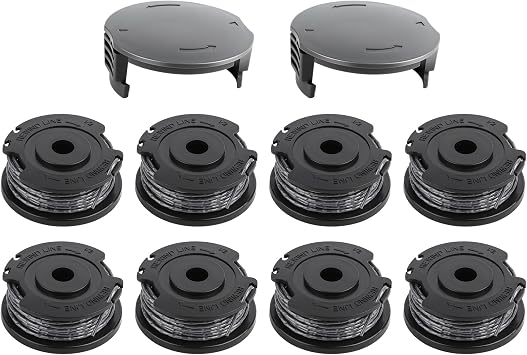 OMECO Thread Spool Compatible with Bosch EasygrassCut 18 23 26 SL 18-26 18-260 18-230, F016800569 F016800385 Easygrasscut Trimmer Replacement Spool, 1.60 mm 4.9 m 8 Replacement Spools, 2 Caps