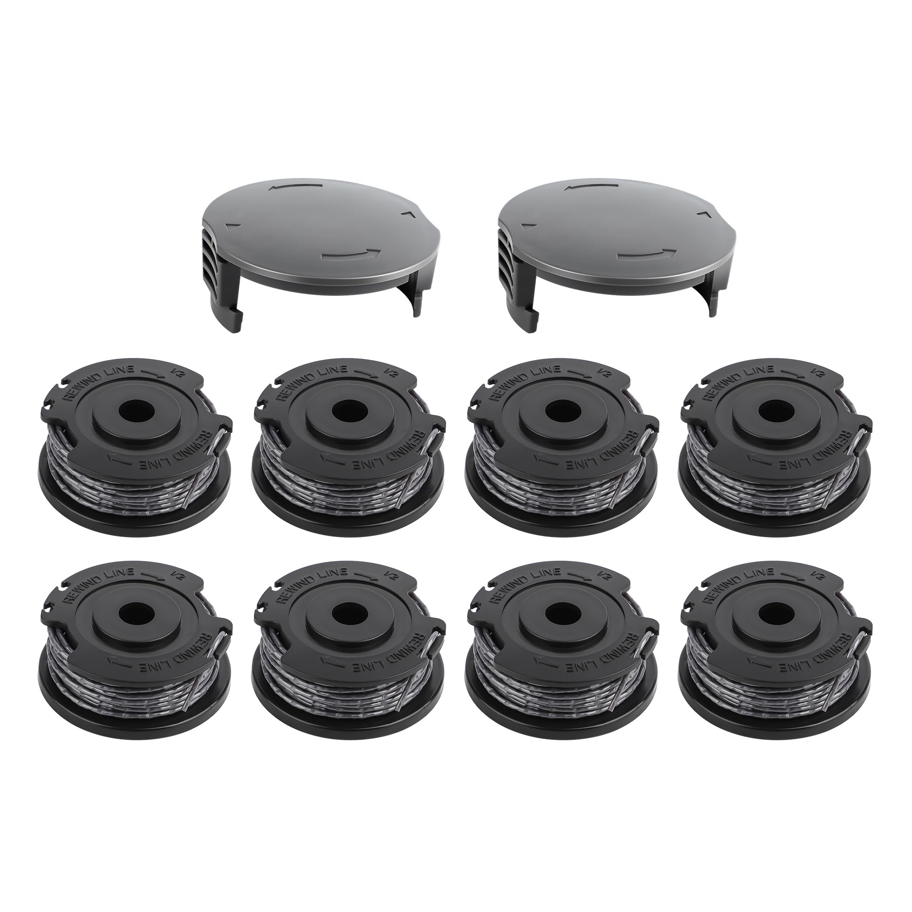OMECO Fadenspule Kompatibel mit Bosch EasygrassCut 18 23 26 SL 18-26 18-260 18-230, F016800569 F016800385 Easygrasscut Trimmer Ersatzspule, 1.60mm 4.9m(8 Ersatzspulen, 2 Kappe)