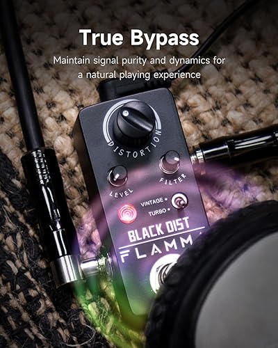 Vista 140 de FLAMMA Pedal de compresor FC21 Pedal de efectos de guitarra eléctrica Efecto de compresión óptica clásica True Bypass