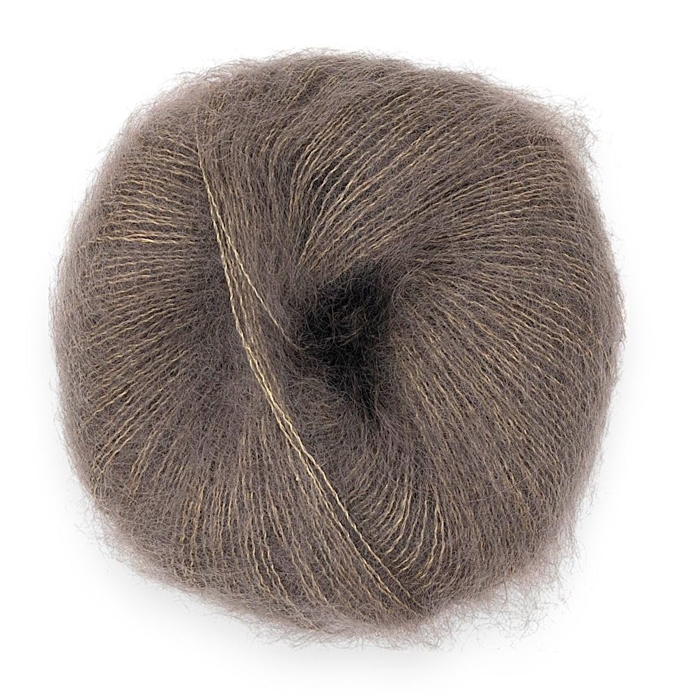 Fulffy, Premium Super Kid Mohair and Silk Lace-Weight Knitting and Crochet Yarn, 25g - Halo Kid Silk 429 Wood